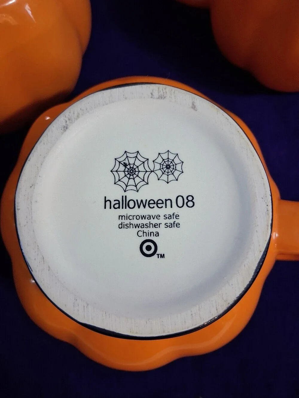 Retro Target Halloween 2008 Pumpkin Mug Set of 4 Jack O Lantern Rare